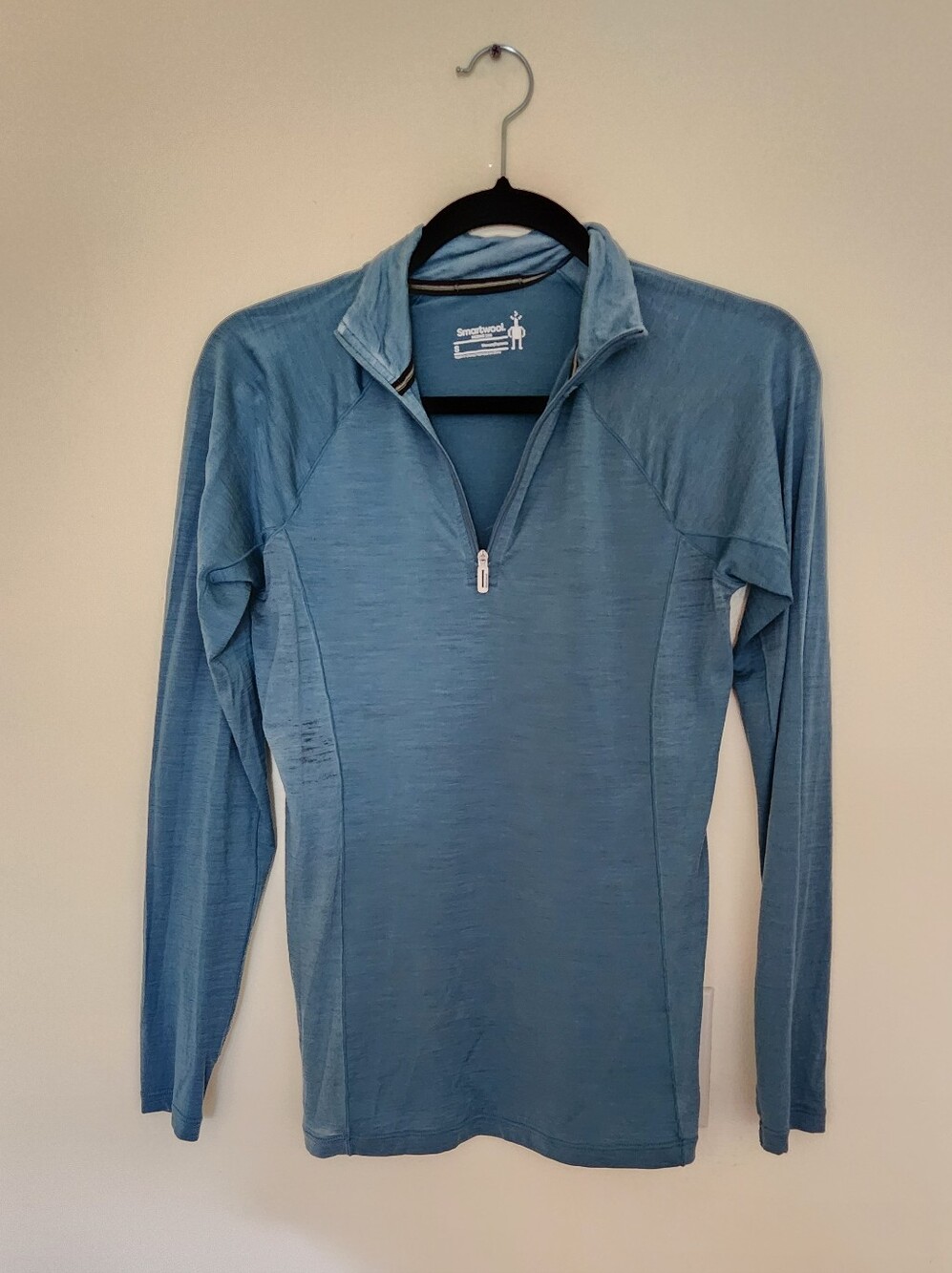 Smartwool 150 Merino Women’s Blue Quarter-Zip Long Sleeve Pullover Wool Top S